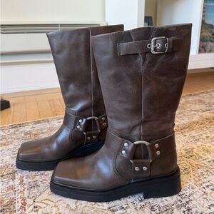 Vagabond Brown Leather Biker Boots